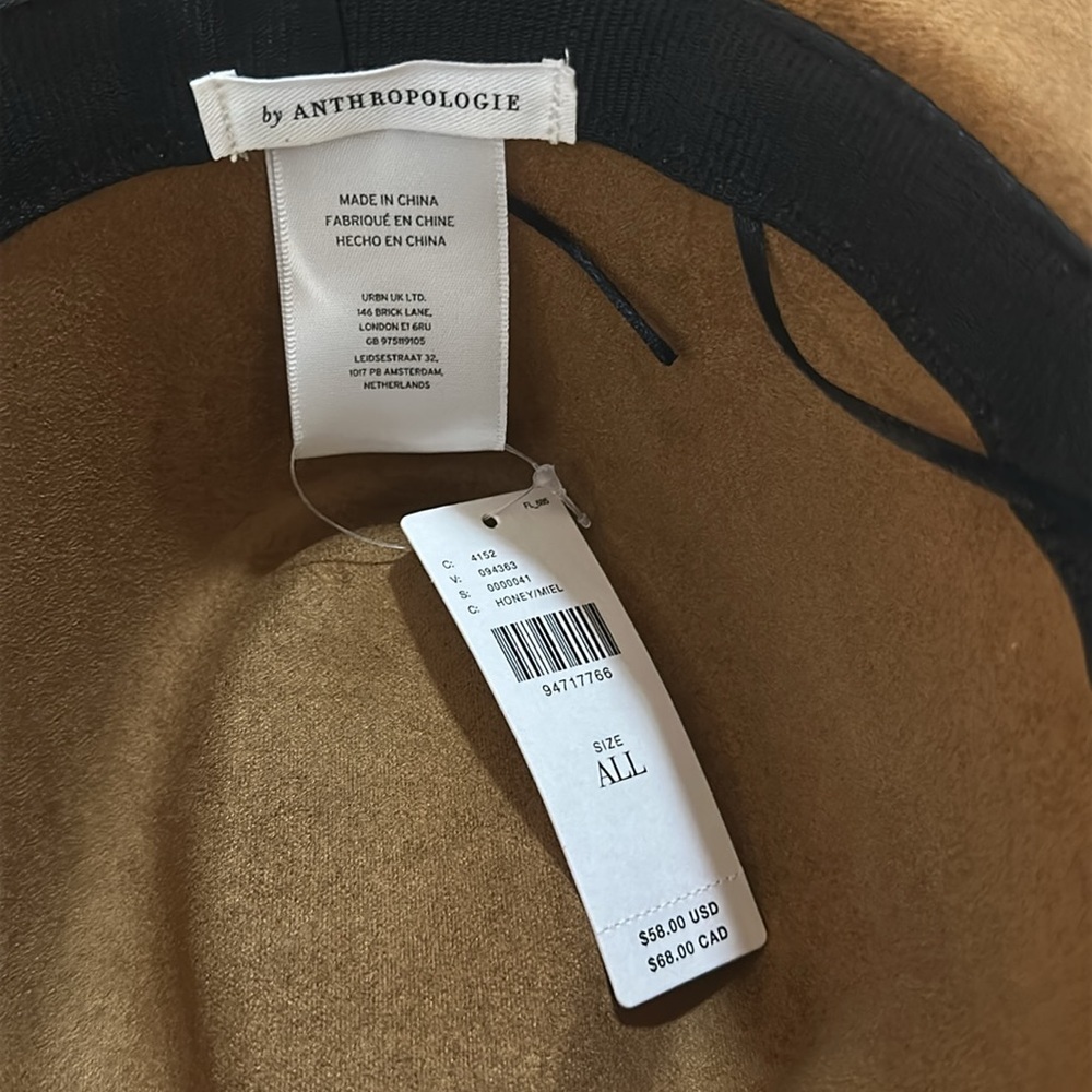 NWT SOLD OUT By Anthropologie Faux-Suede Rancher Hat in Honey Brown OS - Picture 14 of 14